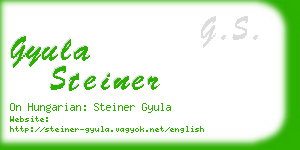 gyula steiner business card